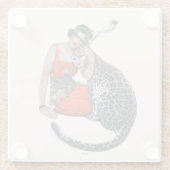 Dessous-de-verre En Verre Lady et Leopard (Dos)