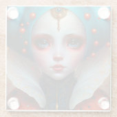 Dessous-de-verre En Verre Ladybug Queen Cute Imaginaire Art (Dos)