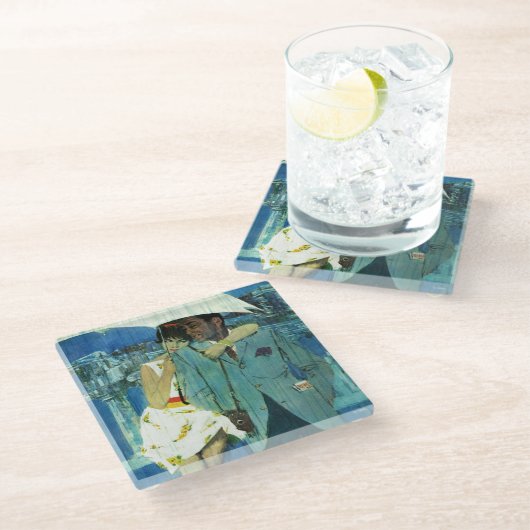 Dessous-de-verre En Verre L'amour arrive à Miss Lucas (Incliné)