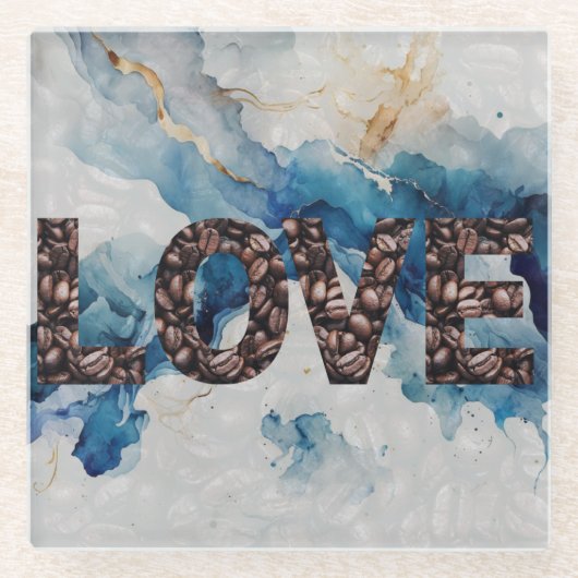 Dessous-de-verre En Verre L'AMOUR DU Café (Devant)