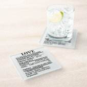 Dessous-de-verre En Verre L'amour - Faits nutritionnels.w (Incliné)