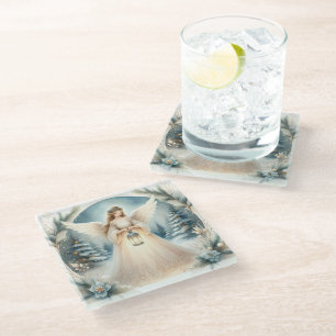 Dessous-de-verre En Verre L'ange céleste d'hiver Lanterne de l'Espoir
