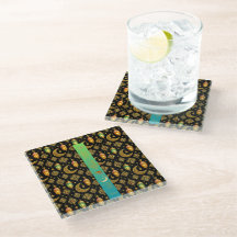 Lanterne de Ramadan en or Dessus de verre sarcelle
