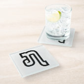 Dessous-de-verre En Verre Lao / Laos Numéro Sept / 7 / ໗ (Jet/Chet) Laotien (Incliné)