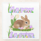 Dessous-de-verre En Verre Lapin de Pâques (Mauve) (Devant)