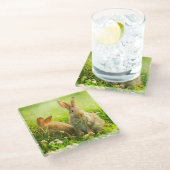 Dessous-de-verre En Verre Lapins de Pâques (Incliné)