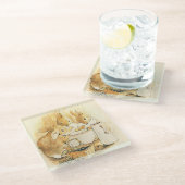 Dessous-de-verre En Verre Lapins et Pudding au lait par Beatrix Potter (Incliné)