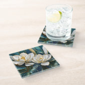 Dessous-de-verre En Verre L'art de Magnolia (Incliné)