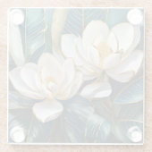 Dessous-de-verre En Verre L'art de Magnolia (Dos)