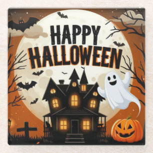 Dessous-de-verre En Verre L'art d'Halloween vintage