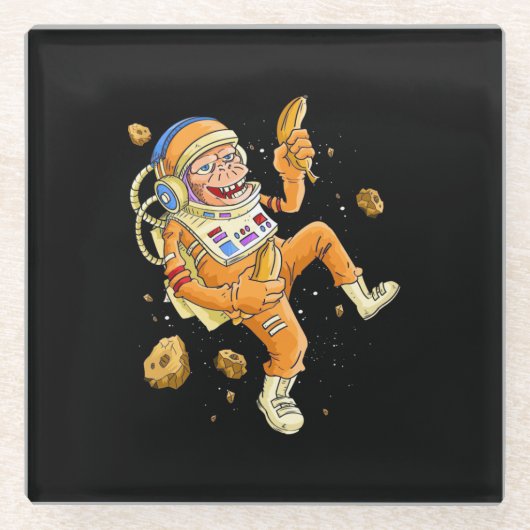 Dessous-de-verre En Verre L'astronaute Monkey Space (Devant)