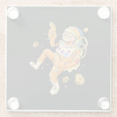 Dessous-de-verre En Verre L'astronaute Monkey Space (Dos)