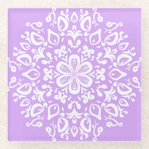Dessous-de-verre En Verre Lavender Mandala