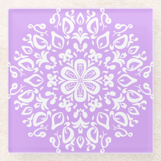 Dessous-de-verre En Verre Lavender Mandala (Devant)