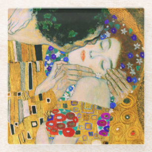 Dessous-de-verre En Verre Le Baiser de Gustav Klimt