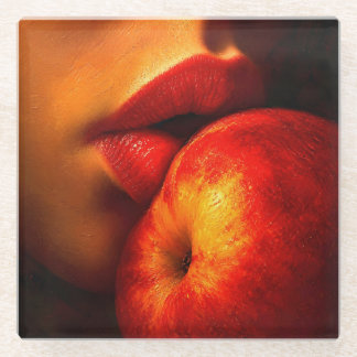 Dessous-de-verre En Verre Le Baiser de Nectarine – Un Portrait Intime