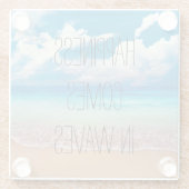 Dessous-de-verre En Verre Le bonheur arrive par vagues (Dos)