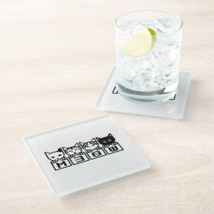 DESSOUS-DE-VERRE EN VERRE LE CHATS M30W 8 BITS