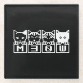 DESSOUS-DE-VERRE EN VERRE LE CHATS M30W 8 BITS (Devant)