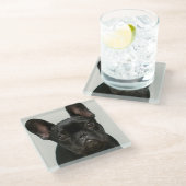 Dessous-de-verre En Verre Le chiot le plus mignon de bouledogue français (Incliné)