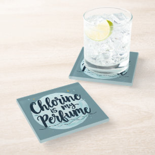 Dessous-de-verre En Verre Le chlore est mon parfum Citation drôle de natatio