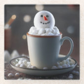 Dessous-de-verre En Verre Le délice du Snowman (Devant)