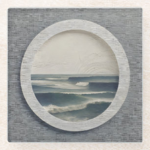 Dessous-de-verre En Verre Le Dessous de verre de verre du bord de mer