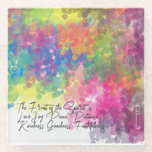 Dessous-de-verre En Verre Le Fruit de l'Esprit - Galates 5 (Devant)