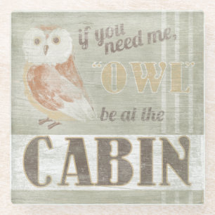 Dessous-de-verre En Verre Le hibou de la citation soit au cabine