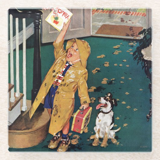 Dessous-de-verre En Verre Le jour de mère heureux (Devant)