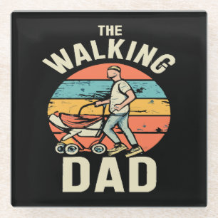 Dessous-de-verre En Verre le papa qui marche