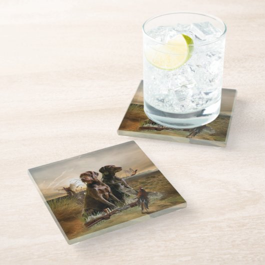 Dessous-de-verre En Verre Le Pudelpointer (Incliné)