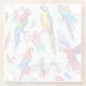 Dessous-de-verre En Verre Le style d'aquarelle Parrots 2 (Dos)