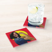 Dessous-de-verre En Verre Le vice-président Kamala Harris en tant que Rosie (Incliné)