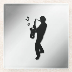 Dessous-de-verre En Verre Lecteur saxophone
