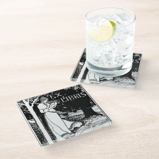 Dessous-de-verre En Verre Lecture Art Nouveau (Incliné)
