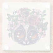 Dessous-de-verre En Verre Lémur floral doux (Dos)