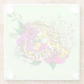 Dessous-de-verre En Verre Léopard jaune Gecko Vert (Dos)