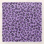 Dessous-de-verre En Verre Leopard Print, Léopard Spots, Purple Leopard (Devant)