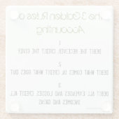 Dessous-de-verre En Verre "Les 3 règles de comptabilité d'or" (Dos)