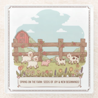 Dessous-de-verre En Verre les animaux de la ferme