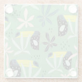 Dessous-de-verre En Verre Les animaux de la jungle, les éléments tropicaux,  (Dos)