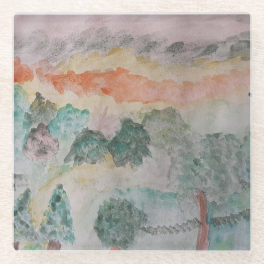 Dessous-de-verre En Verre Les Arbres Sur La Baie (Devant)