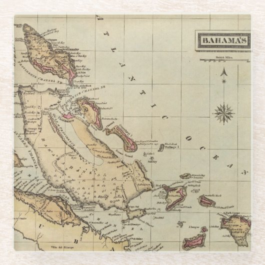 Dessous-de-verre En Verre Les Bahamas (Devant)