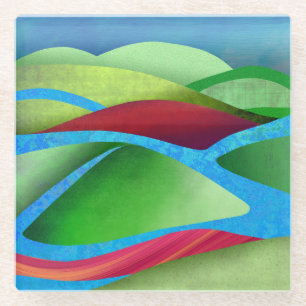 Dessous-de-verre En Verre Les Collines Sur La Glace