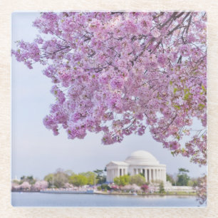 Dessous-de-verre En Verre Les Etats-Unis, Washington DC, cerisier en fleur