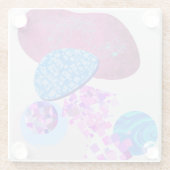 Dessous-de-verre En Verre Les Formes Modernes Purple Et Cyan (Dos)