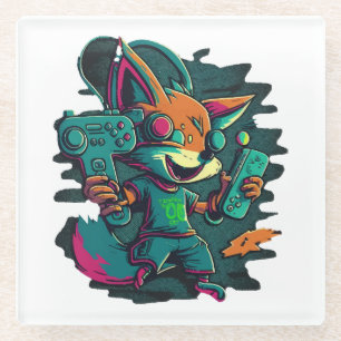 Dessous-de-verre En Verre Les loups jouent à des jeux