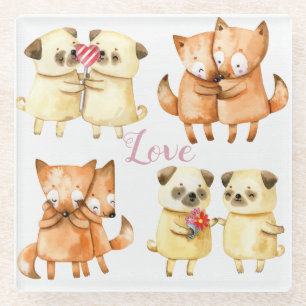 Dessous-de-verre En Verre Les mignons animaux