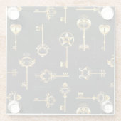 Dessous-de-verre En Verre Les Patters de Seamless avec Golden Keys (Dos)